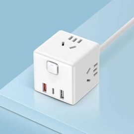 آداپتور شارژ سریع سیمی شیائومی مدل Rubik Cube Pro با توان ۳۳ وات (دارای ۲ پورت USB-A و ۱ پورت USB-C)