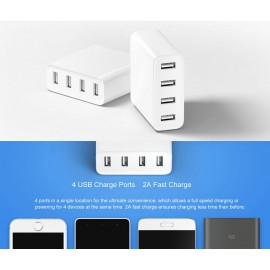 شارژر چهار 4 پورت یو اس بی می شیاومی شیامی شیائومی | Xiaomi Mi 4 Usb Port Charger 