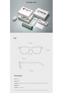 عینک محافظ چشم و ضد اشعه آبی بی وان رویدمی مخصوص کامپیوتر و موبایل و تلویزیون می شیاومی شیاومی شیائومی | Xiaomi Mi ROIDMI B1 Detachable Anti Blue Rays Protective Glasses BLACK