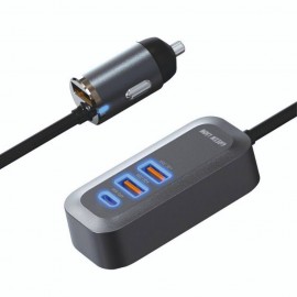 شارژر فندکی 4 پورت گرین لاین مدل Triple QC & PD توان 100 وات Green Lion GN100WPDQCBK Triple QC & PD 100W Car Charger GL-309