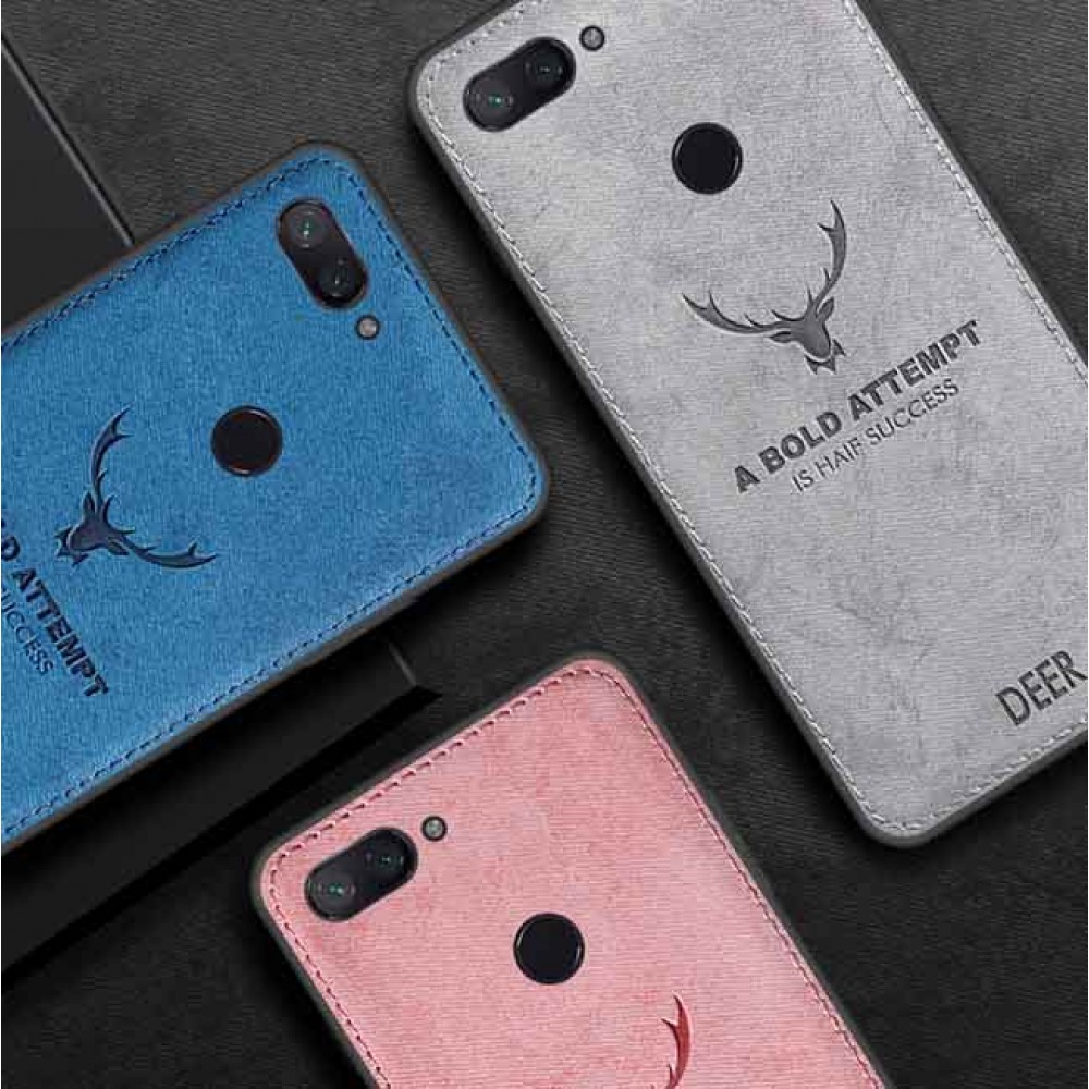 قاب و بک کاور گوشی مدل می 8 لایت شیائومی طرح گوزنی | Xiaomi Mi 8 Lite Cloth Texture Silicone Deer Case Cover