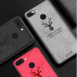 قاب و بک کاور گوشی مدل می 8 لایت شیائومی طرح گوزنی | Xiaomi Mi 8 Lite Cloth Texture Silicone Deer Case Cover