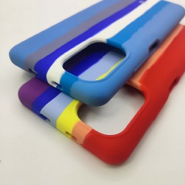 قاب و بک کاور سیلیکونی اورجینال رنگین کمانی برای گوشی های شیائومی - Original Silicone Rainbow Luxury Case Cover For Xiaomi Cellphones