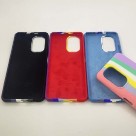 قاب و بک کاور سیلیکونی اورجینال رنگین کمانی برای گوشی های شیائومی - Original Silicone Rainbow Luxury Case Cover For Xiaomi Cellphones