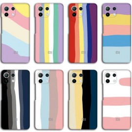 قاب و بک کاور سیلیکونی اورجینال رنگین کمانی برای گوشی های شیائومی - Original Silicone Rainbow Luxury Case Cover For Xiaomi Cellphones