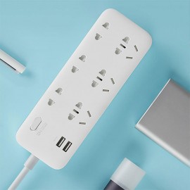 شش راهی برق زدمی با دو پورت یو اس بی فست شارژ مدل ZMI CX05 شیائومی - XIAOMI ZMI CX05 Power Strip 6 AC Sockets Dual USB 18W Sockets Charger