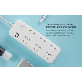 شش راهی برق زدمی با دو پورت یو اس بی فست شارژ مدل ZMI CX05 شیائومی - XIAOMI ZMI CX05 Power Strip 6 AC Sockets Dual USB 18W Sockets Charger