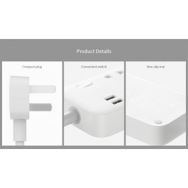 شش راهی برق زدمی با دو پورت یو اس بی فست شارژ مدل ZMI CX05 شیائومی - XIAOMI ZMI CX05 Power Strip 6 AC Sockets Dual USB 18W Sockets Charger