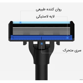 تیغ صورت و ست خودتراش مگنتی با ۶ تیغه و فوم اصلاح شیاومی شیائومی | Xiaomi Mi Handx Mens Safety Manual 6 Layer Razor Shaver Black