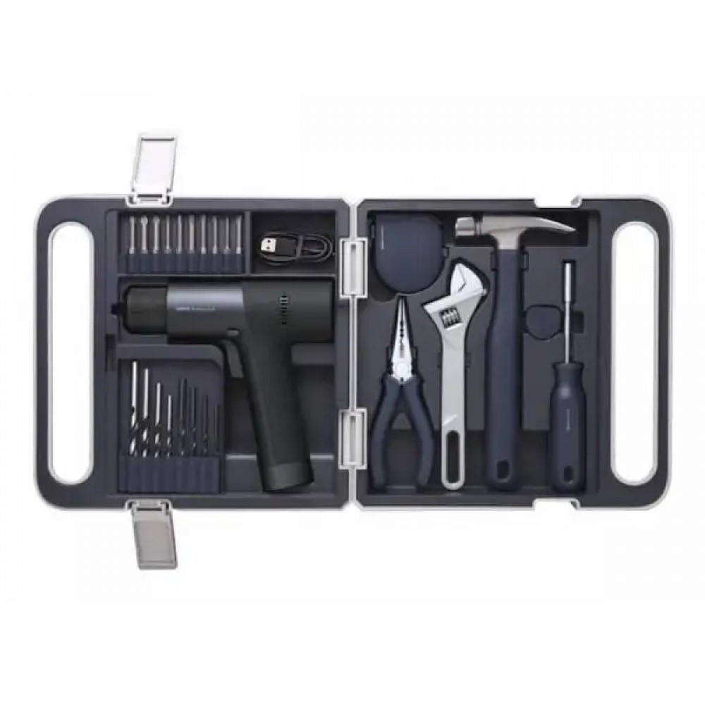 کیت جعبه ابزار و دریل شارژی برقی براشلس مدل هوتو HOTO QWDZGJ001 شیائومی - Xiaomi Hoto 12V Brushless Drill TOOL SET Kit QWDZGJ001