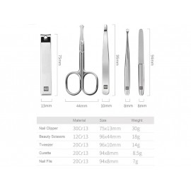 ست مسافرتی 5 عددی مانیکور و اصلاح ناخن مدل HuoHou HU0061 شیائومی - Xiaomi HuoHou Stainless Steel Portable Nail Clipper Manicure Tool Set Kit HU0061