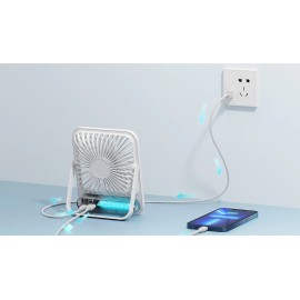 پنکه رومیزی و پاوربانک شارژی دو کاره جیسولایف مدل FA26 شیائومی - Xiaomi Jisulife 4500mAh Powerbank And Ultrathin Table Desktop Fan FA26
