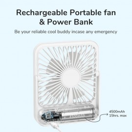 پنکه رومیزی و پاوربانک شارژی دو کاره جیسولایف مدل FA26 شیائومی - Xiaomi Jisulife 4500mAh Powerbank And Ultrathin Table Desktop Fan FA26