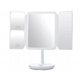 آینه آرایشی تاشو با روشنایی ال ای دی شارژی برقی مدل Jordan Judy NV536 شیائومی - Xiaomi Jordan And Judy NV536 LED Countertop Vanity Mirror Foldable