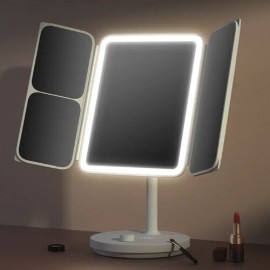 آینه آرایشی تاشو با روشنایی ال ای دی شارژی برقی مدل Jordan Judy NV536 شیائومی - Xiaomi Jordan And Judy NV536 LED Countertop Vanity Mirror Foldable