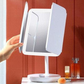 آینه آرایشی تاشو با روشنایی ال ای دی شارژی برقی مدل Jordan Judy NV536 شیائومی - Xiaomi Jordan And Judy NV536 LED Countertop Vanity Mirror Foldable