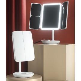 آینه آرایشی تاشو با روشنایی ال ای دی شارژی برقی مدل Jordan Judy NV536 شیائومی - Xiaomi Jordan And Judy NV536 LED Countertop Vanity Mirror Foldable