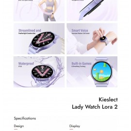 ساعت هوشمند با قابلیت مکالمه مدل کیسلکت Kieslect Lady Watch Lora2 شیائومی نسخه دو بند و گلوبال - Xiaomi Kieslect Lady Watch Lora 2 Smart Calling Watch Global Double Straps