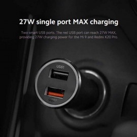 شارژر فندکی فست شارژ دو پورت 37 وات مدل CC06ZM شیائومی - Xiaomi Mi 37W Dual-Port Car Charger CC06ZM