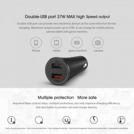 شارژر فندکی فست شارژ دو پورت 37 وات مدل CC06ZM شیائومی - Xiaomi Mi 37W Dual-Port Car Charger CC06ZM