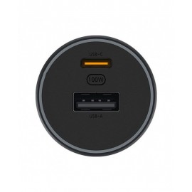 شارژر فندکی دو پورت 100 وات به همراه کابل دوطرف تایپ C یک متری مشکی مدل CC07ZM 1A1C شیائومی - Xiaomi Mi CC07ZM 1A1C 100w Dual Port Fast Car Charger With Cable 1m Type-C