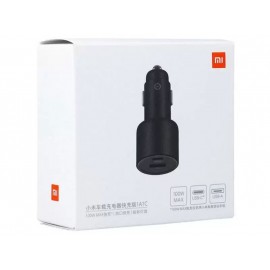 شارژر فندکی دو پورت 100 وات به همراه کابل دوطرف تایپ C یک متری مشکی مدل CC07ZM 1A1C شیائومی - Xiaomi Mi CC07ZM 1A1C 100w Dual Port Fast Car Charger With Cable 1m Type-C