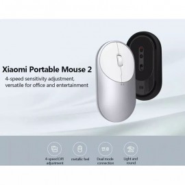 موس بی‌سیم دو حالته بلوتوث و دانگل وایرلس مدل Mi Mouse 2 Dual Mode BXSBMW02 شیائومی - Xiaomi Mi Portable Mouse 2 Dual Mode Wireless Bluetooth BXSBMW02