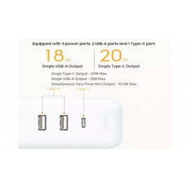 سه راهی برق فست شارژ تایپ سی دار 20 وات مدل 20W Fast 2A1C XMCXB05QM شیائومی - Xiaomi Mi Power Strip 20W Fast Charge Version 2A1C XMCXB05QM