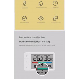 دماسنج و رطوبت سنج دیجیتال با قابلیت نمایش زمان و تاریخ مدل MiaoMiao MHO-C306 Mini شیائومی Xiaomi MiaoMiaoCe Thermometer and Hygrometer MHO-C306 Mini Version