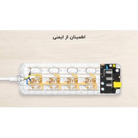 چند راهی برق و شارژر 4 سوکت کلید دار و 3 یو اس بی مدل MJSWSKCXB-01QM شیائومی - Xiaomi Mijia Power Strip 4 Sockets 3 USB MJSWSKCXB-01QM