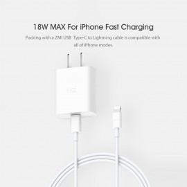 شارژر فست 20 واتی تایپ سی زدمی شیائومی مدل Xiaomi ZMI HA716 USB Type-C 20W Charger