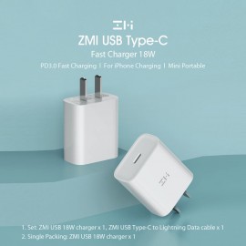 شارژر فست 20 واتی تایپ سی زدمی شیائومی مدل Xiaomi ZMI HA716 USB Type-C 20W Charger