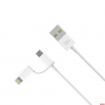 کابل شارژ دو سر میکرو یواس بی به آیفون زدمی شیائومی شیاومی | Xiaomi Mi ZMI Micro to Lightning 2in1 Cable 1m AL801