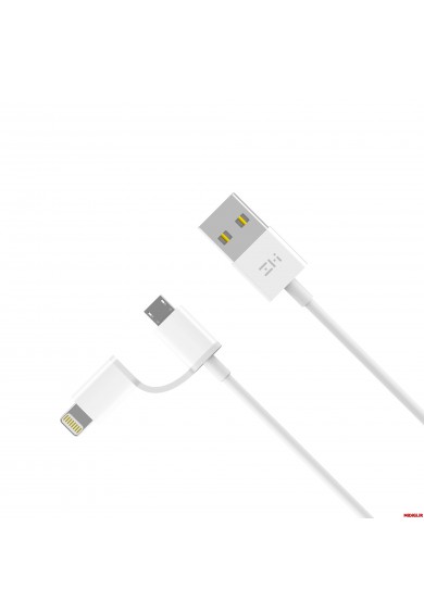 کابل شارژ دو سر میکرو یواس بی به آیفون زدمی شیائومی شیاومی | Xiaomi Mi ZMI Micro to Lightning 2in1 Cable 1m AL801