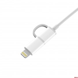 کابل شارژ دو سر میکرو یواس بی به آیفون زدمی شیائومی شیاومی | Xiaomi Mi ZMI Micro to Lightning 2in1 Cable 1m AL801