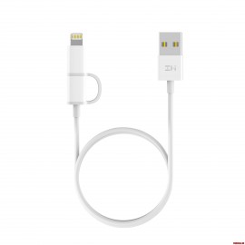 کابل شارژ دو سر میکرو یواس بی به آیفون زدمی شیائومی شیاومی | Xiaomi Mi ZMI Micro to Lightning 2in1 Cable 1m AL801