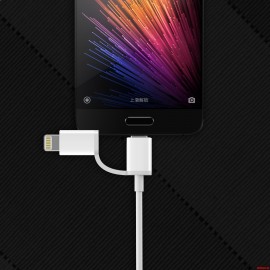 کابل شارژ دو سر میکرو یواس بی به آیفون زدمی شیائومی شیاومی | Xiaomi Mi ZMI Micro to Lightning 2in1 Cable 1m AL801