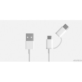 کابل کمبو دوسر تایپ سی و میکرو یو اس بی 1متری رنگ سفید می شیاومی شیائومی | Xiaomi Mi USB Type-C Micro USB Combo Cable 100cm White