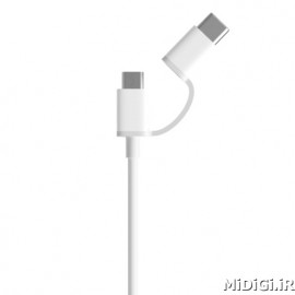 کابل کمبو دوسر تایپ سی و میکرو یو اس بی 1متری رنگ سفید می شیاومی شیائومی | Xiaomi Mi USB Type-C Micro USB Combo Cable 100cm White