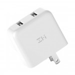 شارژر دو پورت فست شارژ3 کویک شارژ 3 زدمی می شیاومی شیامی شیائومی | Xiaomi Mi ZMi 2Port HA622 USB Double Fast Charger QC 3.0 Portable White