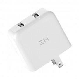 شارژر دو پورت فست شارژ3 کویک شارژ 3 زدمی می شیاومی شیامی شیائومی | Xiaomi Mi ZMi 2Port HA622 USB Double Fast Charger QC 3.0 Portable White