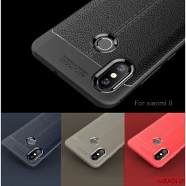 قاب و بک کاور طرح چرم مدل آتو فوکوس گوشی می 8 شیائومی - Xiaomi Mi 8 Auto Focus Case Cover