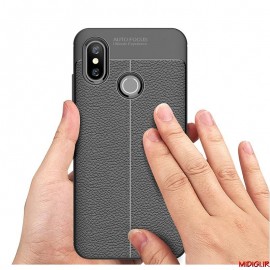 قاب و بک کاور طرح چرم مدل آتو فوکوس گوشی می 8 شیائومی - Xiaomi Mi 8 Auto Focus Case Cover