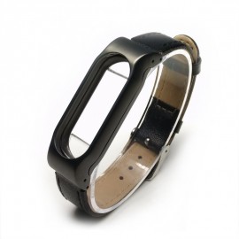 بند چرمی با فریم فلزی می بند 2 شیاومی شیائومی | Xiaomi Mi Band 2 Leather Strap with Metal Frame