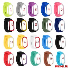 بند سیلیکونی رنگی جدید دور رنگ می بند3 | Xiaomi MiBand3 Silicone New Colorful Strap