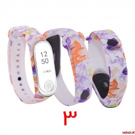 بند سیلیکونی طرح دار می بند 3 | Xiaomi Mi Band 3 Silicone Strap