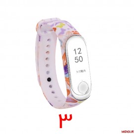 بند سیلیکونی طرح دار می بند 3 | Xiaomi Mi Band 3 Silicone Strap