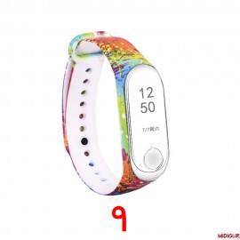 بند سیلیکونی طرح دار می بند 3 | Xiaomi Mi Band 3 Silicone Strap