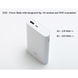 مودم پاوربانک 4G آنلاک و پاور بانک همراه کمبو 2in1 می شیاومی (شیائومی) | Xiaomi Mi ZMI MF855 7800mAh PowerBank 4G Modem Router Combo 2in1