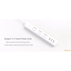 سه راهی برق هوشمند با سه پورت یو اس بی می شیاومی شیامی شیائومی | Xiaomi Mi Qingmi КingMi Smart power strip with WiFi 3 Sockets 3 USB 